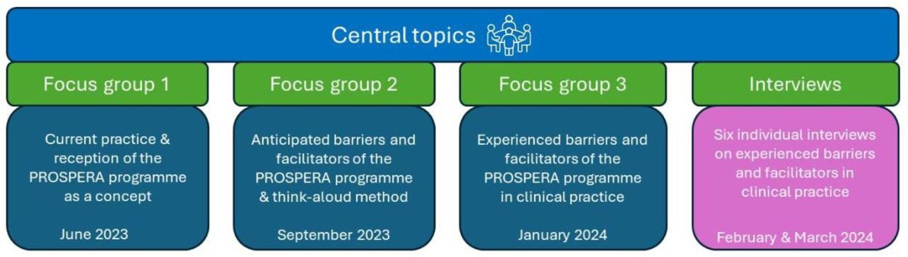 Central topics of focus group sessions and interviews