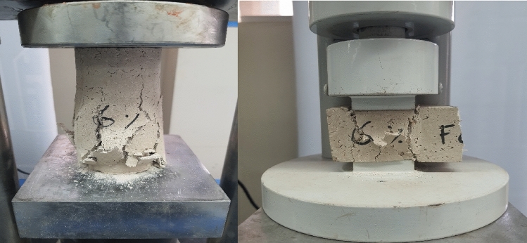 Compression testing of hemp limecrete.