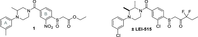 Chemical structure of HTS hit 1 and LEI-515.