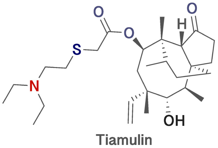 Structure of tiamulin (made using ChemDraw Pro 8.0 free software).