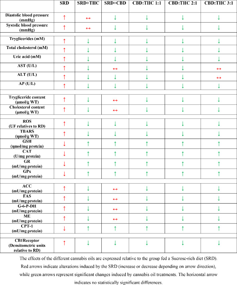 Summary of the main results