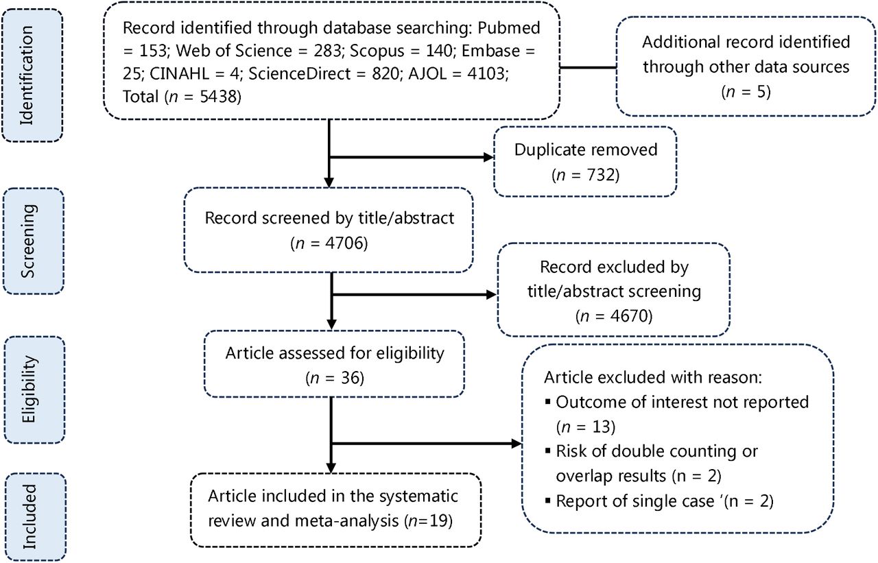 PRISMA diagram flow from study identification to inclusion in the meta-analysis