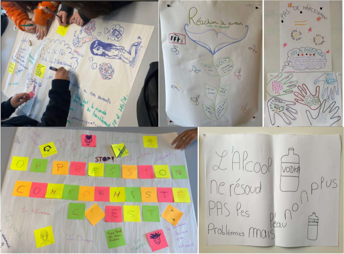 Photos taken in classrooms during the interventions (Unplugged and HEPT)