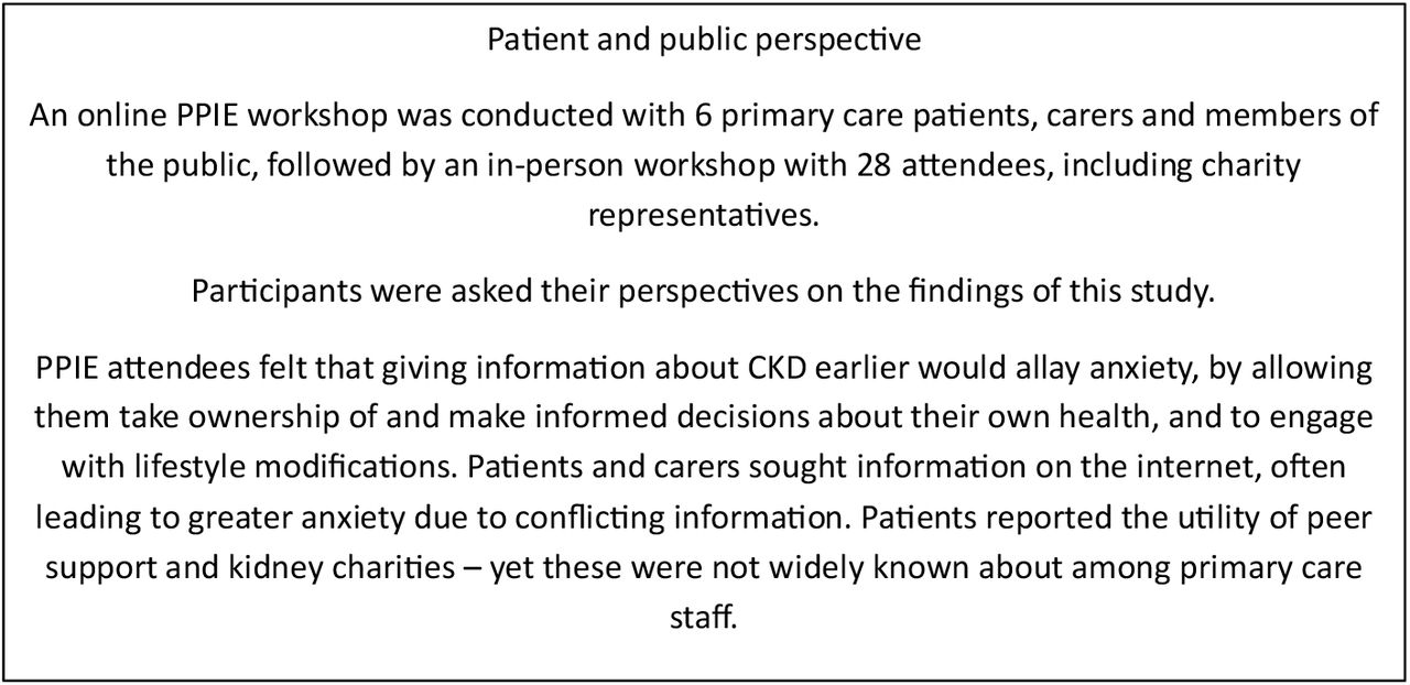 Patient and public perspectives of the research findings