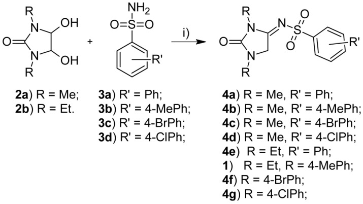 Reagents and conditions: (i) MeOH, HCl conc., Δ.