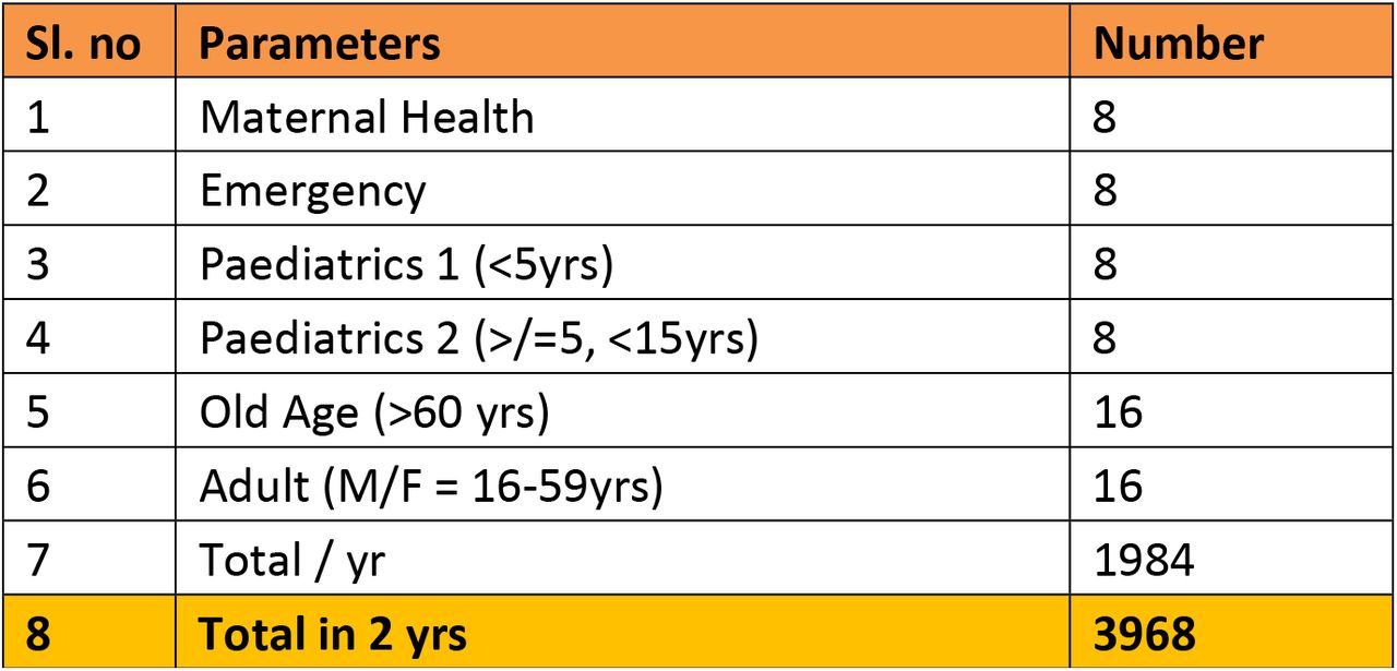 Estimated sample according to patient profile across 31 PHCs