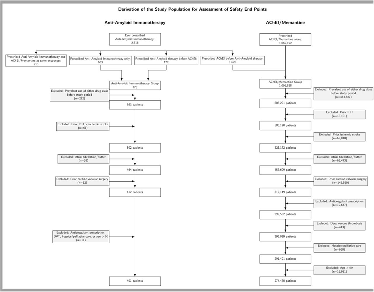 Derivation of the patient population used for safety analysis.