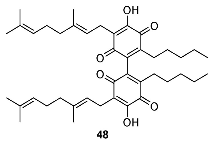 Structure of cannabigerol quinoid dimer (48).