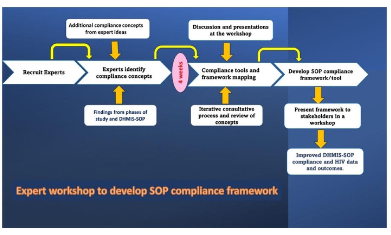 Expert consultation process for DHMIS-SOP compliance framework for HIV data management processes in uMgungundlovu, KZN, South Africa.