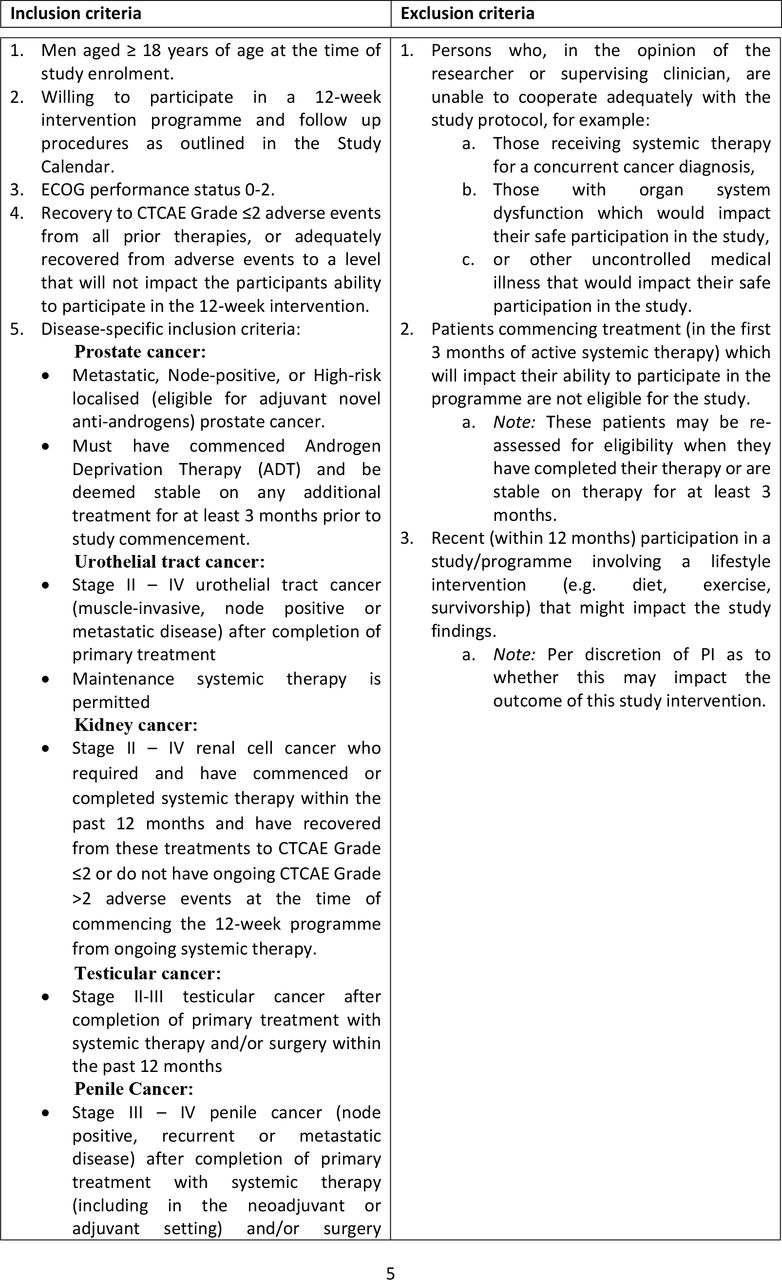 Eligibility Criteria