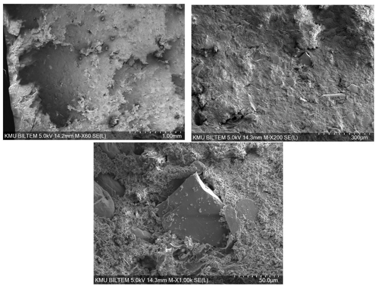 Bore-hole damage to the epoxy/aluminum sample.