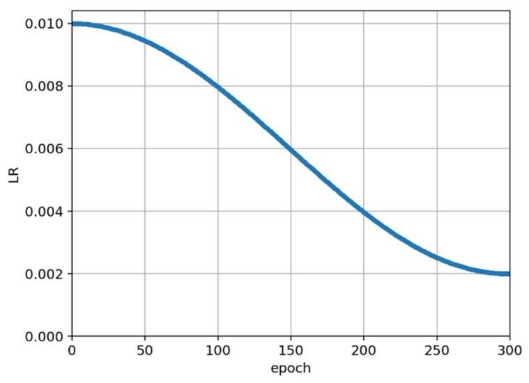 Learning rate strategy for training.