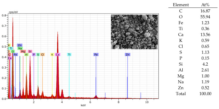 BS spectrum analysis (EDS).