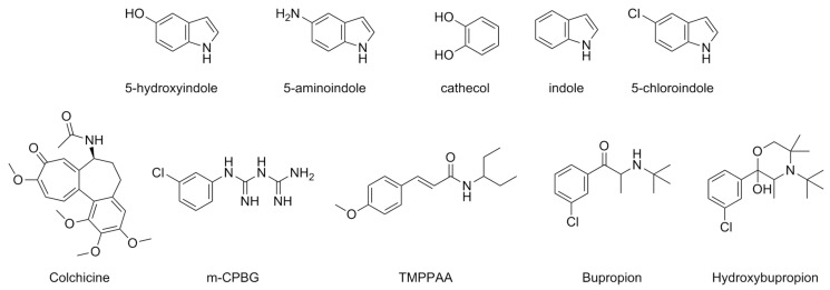 Structural formulas of allosteric modulators of 5-HT3.