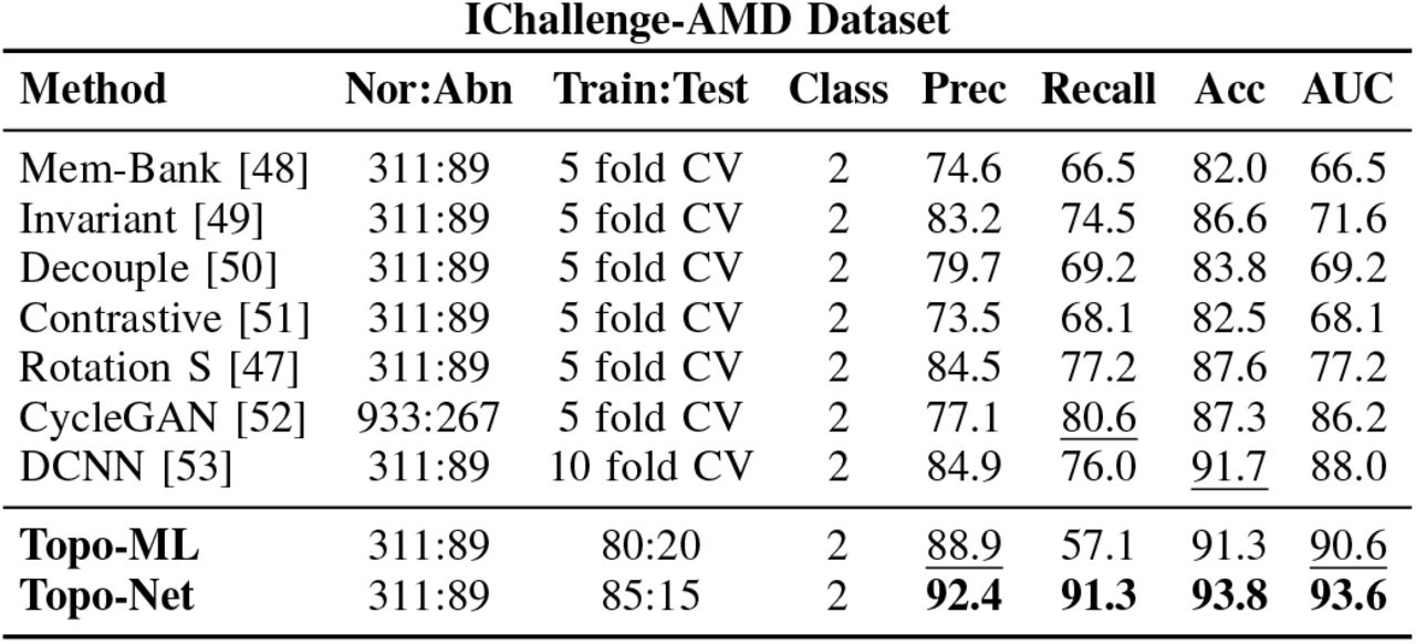 Accuracy results for AMD diagnosis.
