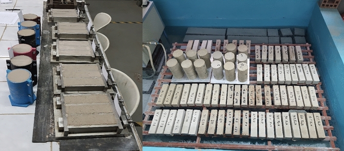 Casting and curing of specimens.