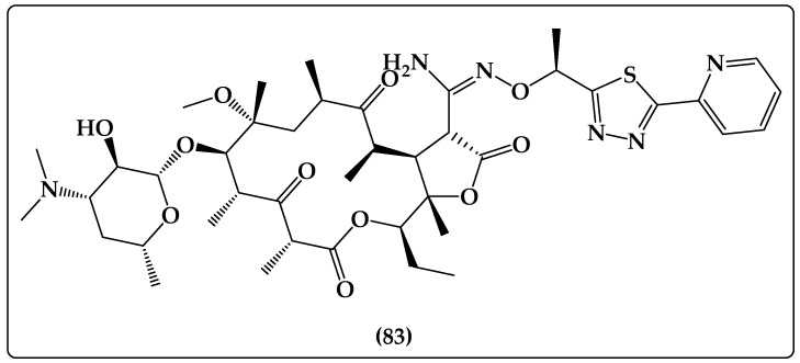 Chemical structure of Nafithromycin (83).