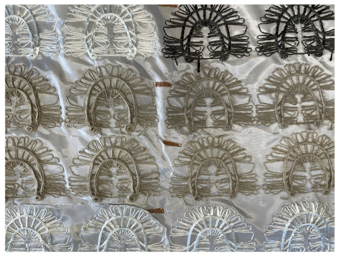 Preforms manufactured by TFP and made of different roving materials: glass, basalt, flax, and jute.