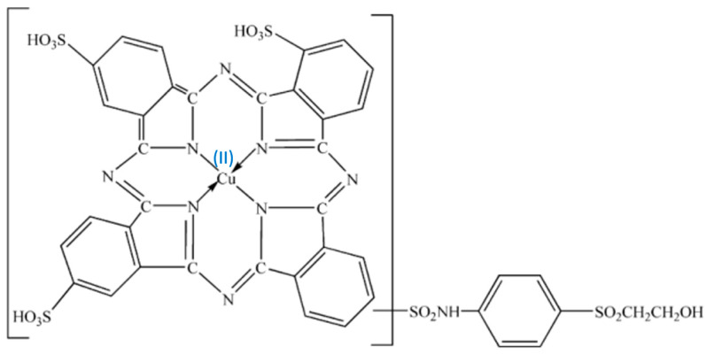 The chemical structure of the dye C.I. Reactive Blue 21.