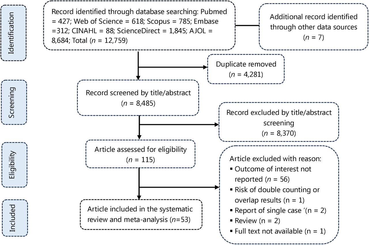 PRISMA diagram flow from study identification to inclusion in the meta-analysis