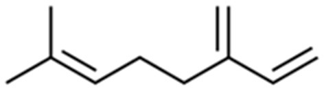 β-myrcene structure.