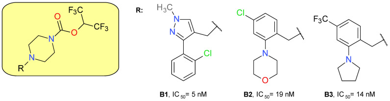 Irreversible MAGL inhibitors—piperazine carbamate derivatives.
