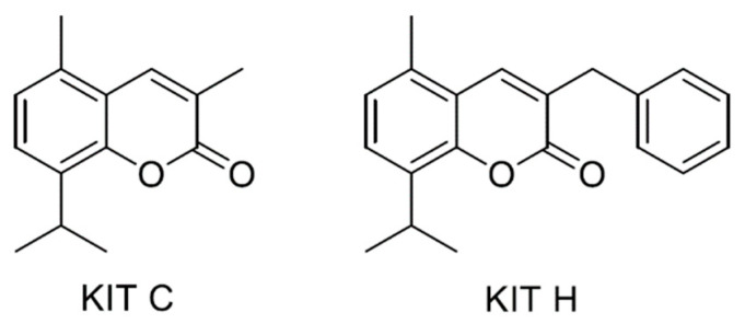 Molecular structure of the synthesized compounds KIT C and KIT H.