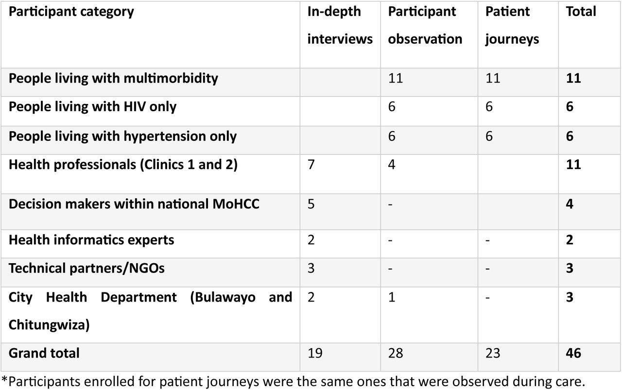 Participant demographics and activity breakdown