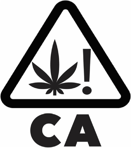 The cannabis universal symbol as used in California