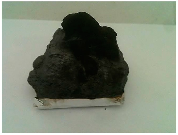 Residue of HT/E-15APP after cone calorimetry tests.