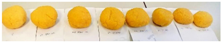 Visual appearance of dough samples.