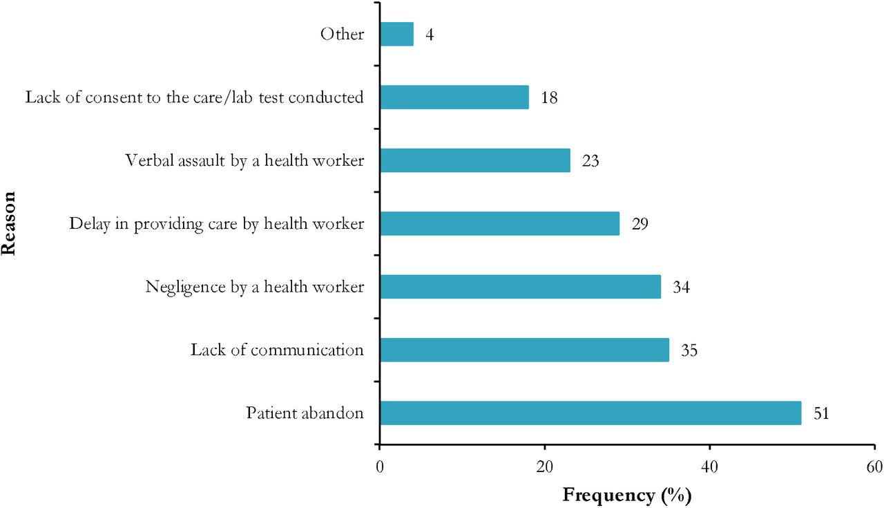 Reported instigator of hospital altercation experienced by patients’ caregivers in Yaoundé health facilities, 2025, Cameroon (n = 96)