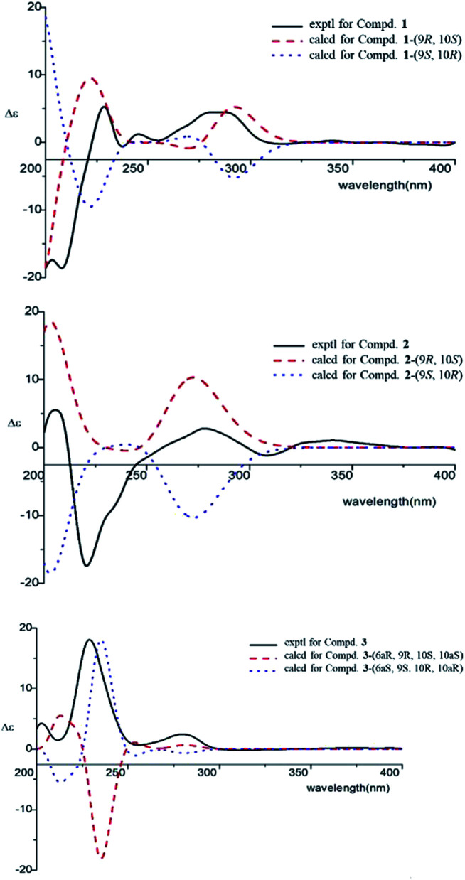 ECD spectra for compounds 1–3.