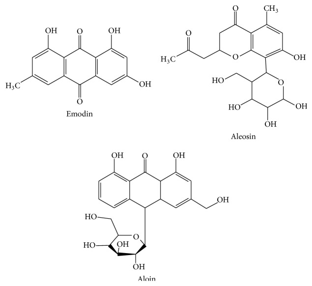 Chemical structures of Aloe vera compounds.