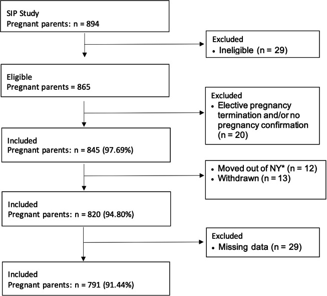 Flowchart of participants included in the study.*NY New York.