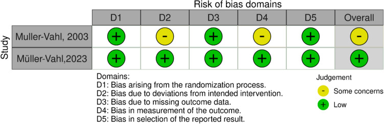 Quality assessment of RCT using ROB2 tool