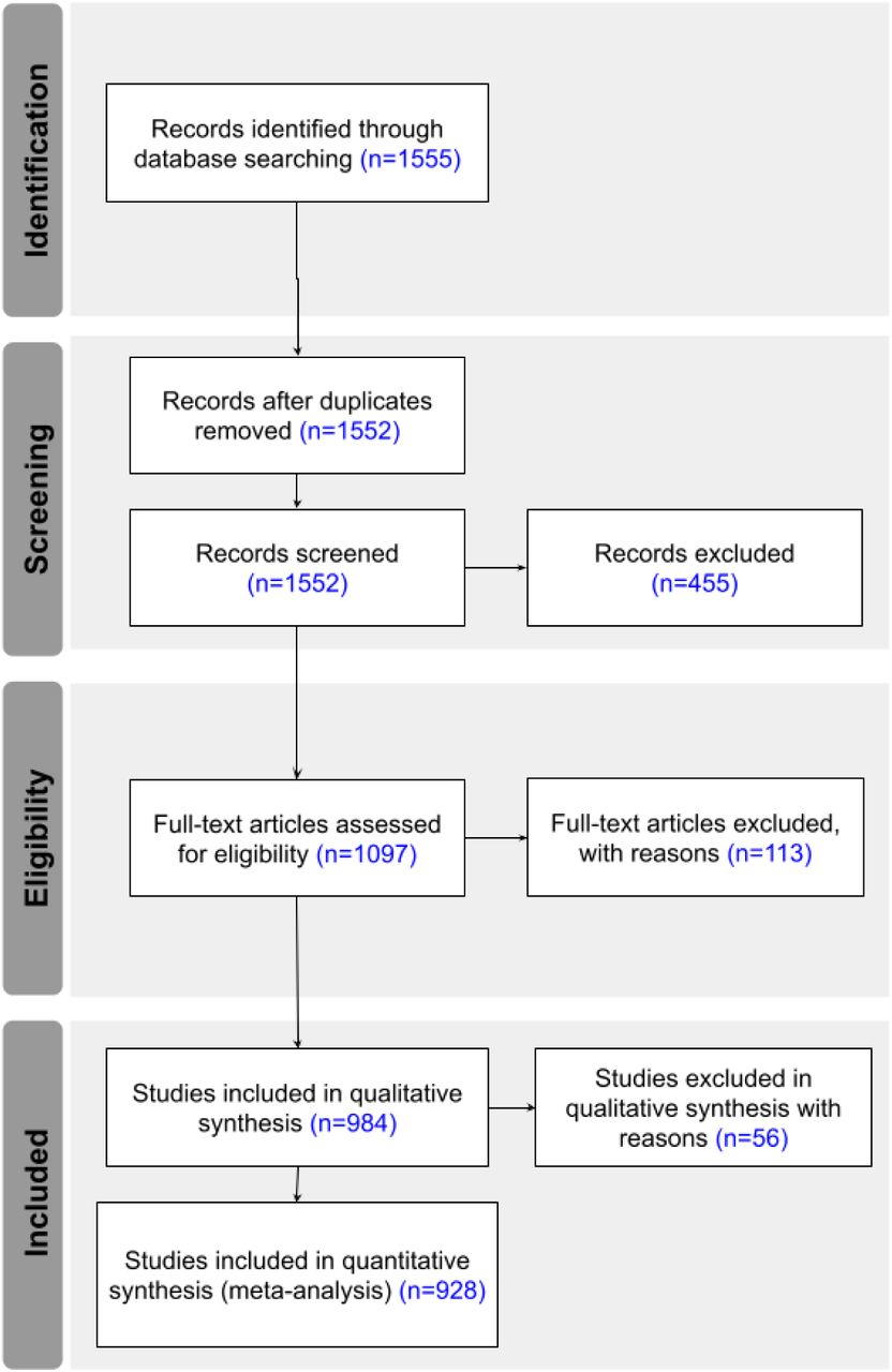 Flow diagram for article inclusion and exclusion based on PRISMA methodology.