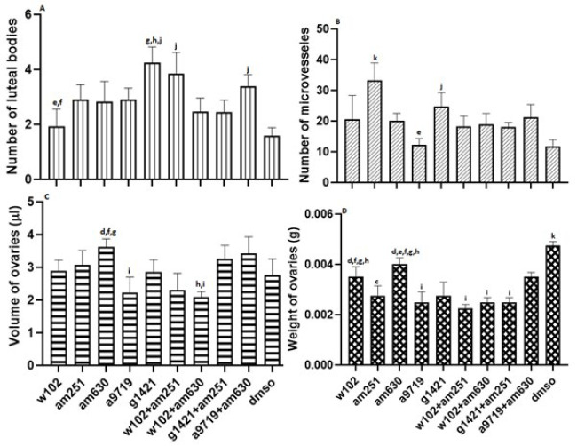 Estradiol hormone levels across different experimental groups of NMRI mice after cannabinoid agonist and antagonist administration