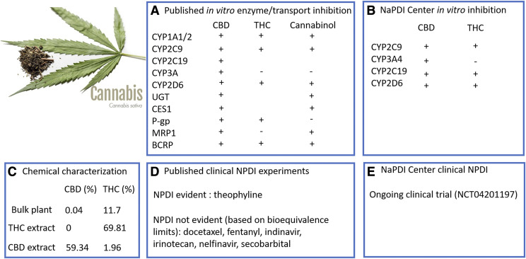 Overview of reported NPDI data for cannabis from both NaPDI Center studies and peer-reviewed publications.