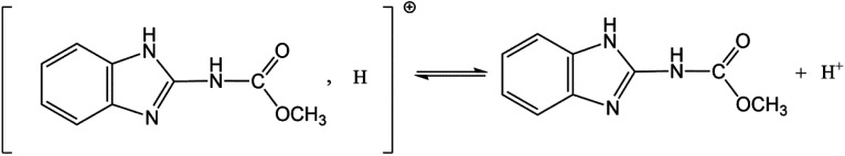 Structure of carbendazim (methyl-2-benzimidazolecarbamate).