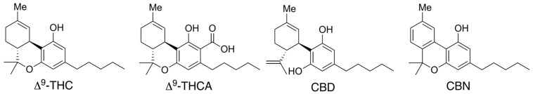 Structures of cannabinoids.
