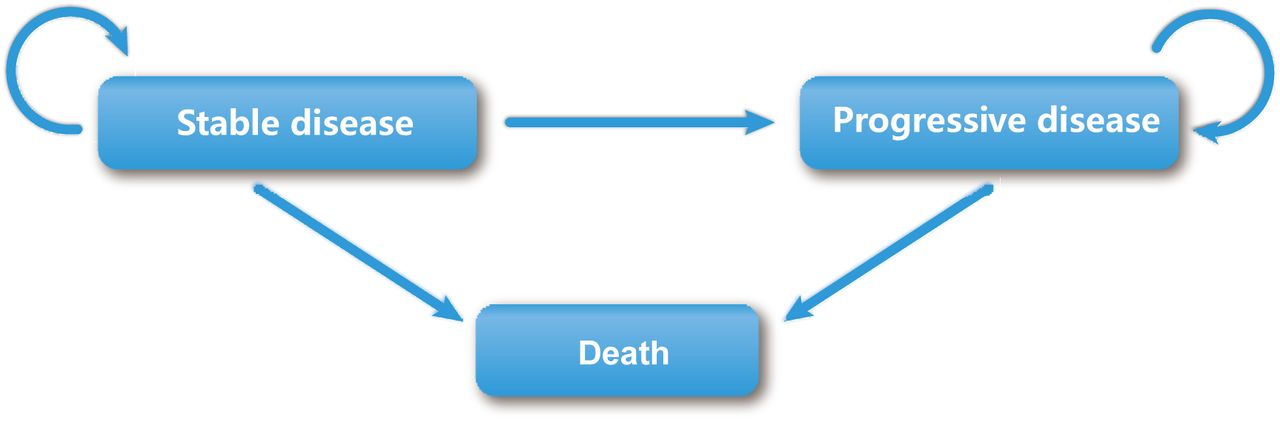 Markov state transition model.