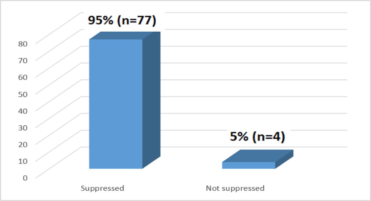 Viral load test results at 12 months (N=81).