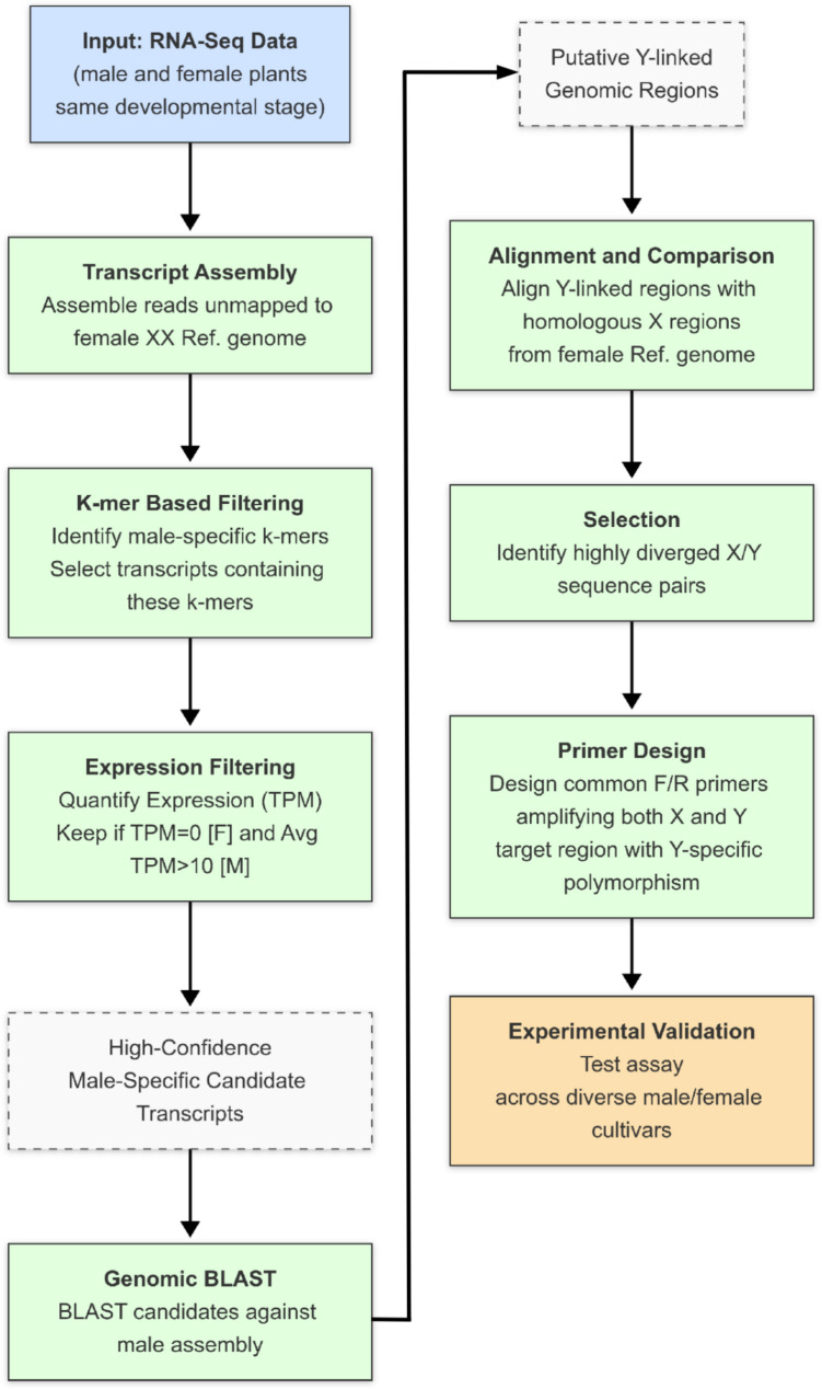 Pipeline used to identify molecular sex markers