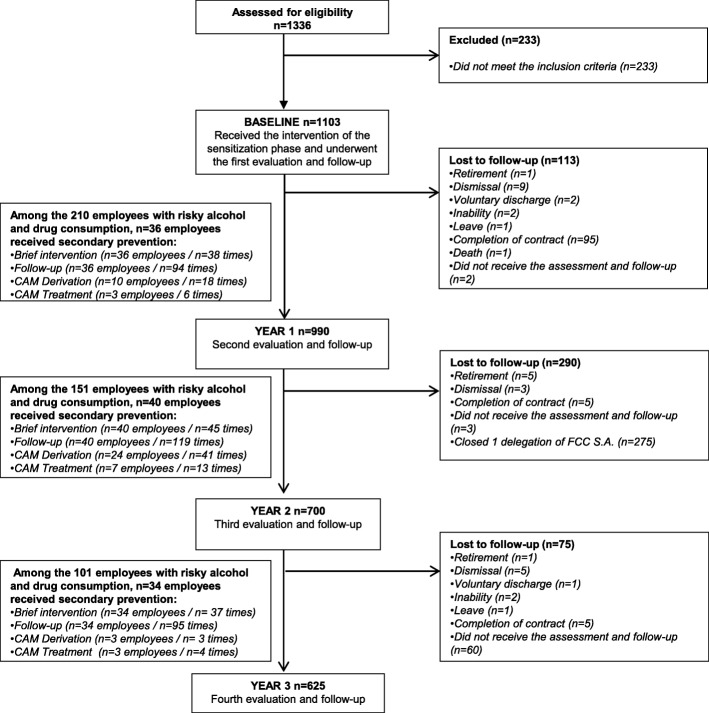 Flow diagram of the participants