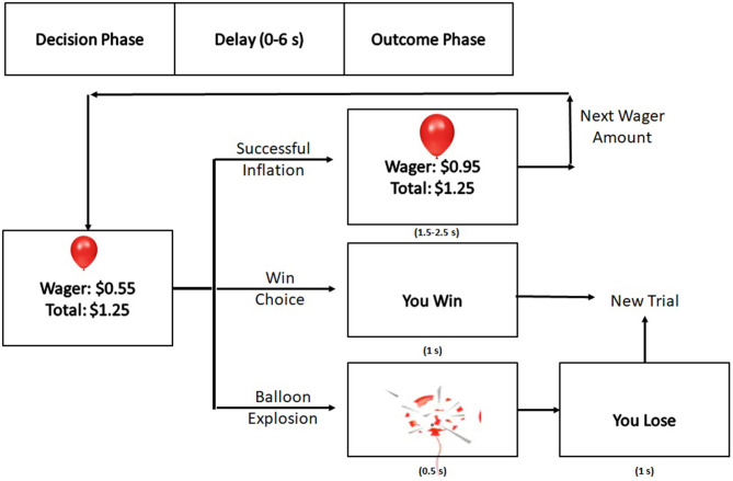 A Depiction of the typical trial in the BART task.
