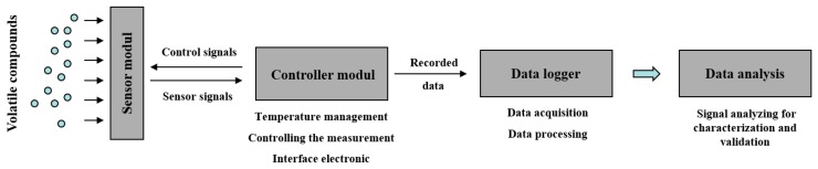 Configuration of the used electronic nose system.
