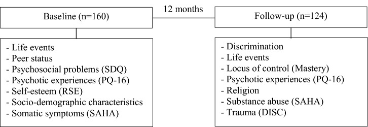 Overview of the questionnaires completed at baseline and follow-up