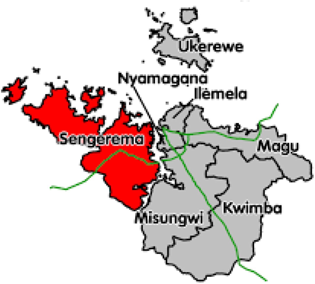 Map of sengerema district