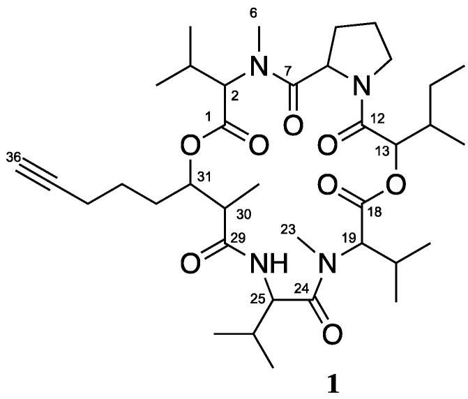 Structure of compound veraguamide C (1).